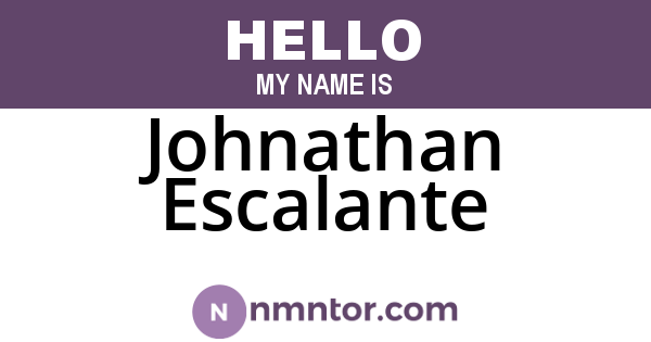Johnathan Escalante