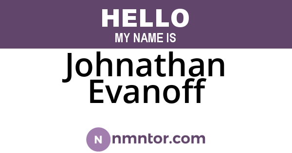 Johnathan Evanoff