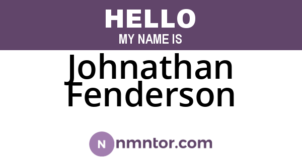 Johnathan Fenderson