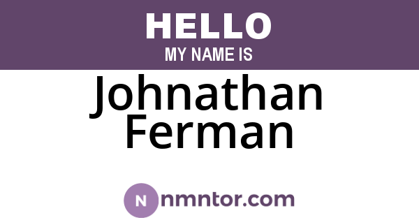 Johnathan Ferman