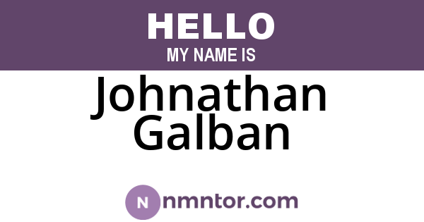 Johnathan Galban