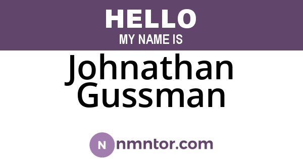 Johnathan Gussman