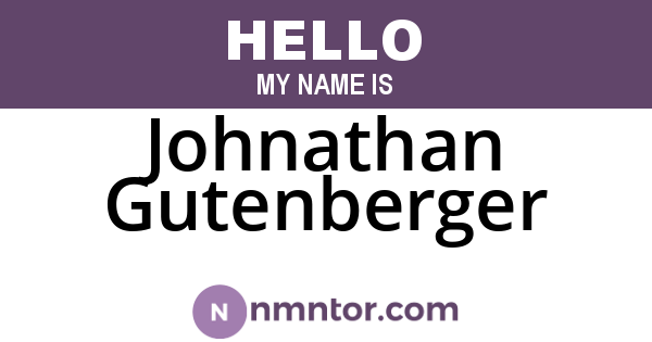 Johnathan Gutenberger