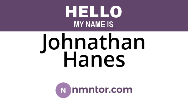 Johnathan Hanes