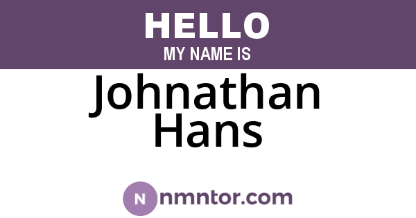 Johnathan Hans