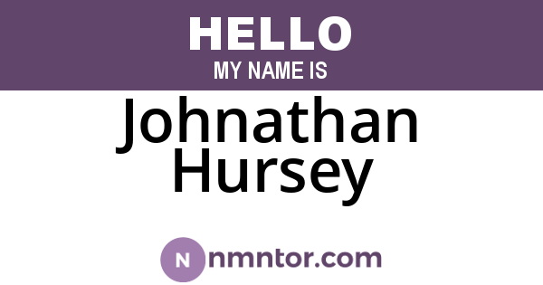Johnathan Hursey