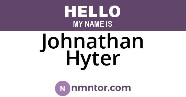 Johnathan Hyter