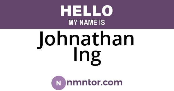 Johnathan Ing