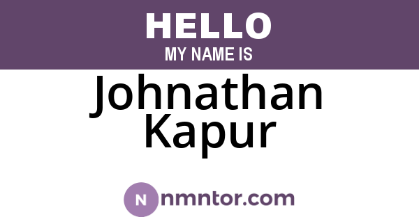 Johnathan Kapur