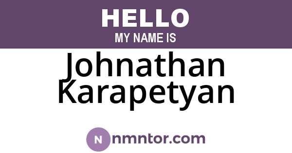 Johnathan Karapetyan