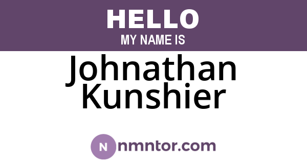 Johnathan Kunshier