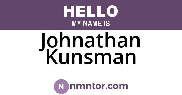 Johnathan Kunsman