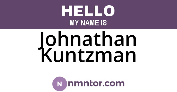 Johnathan Kuntzman