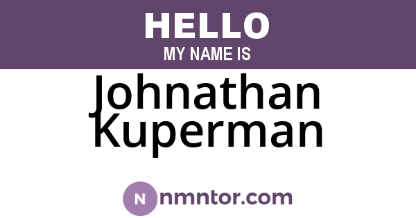 Johnathan Kuperman