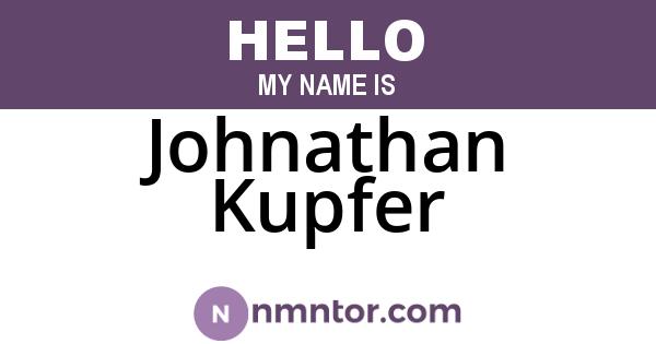 Johnathan Kupfer