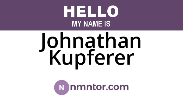 Johnathan Kupferer
