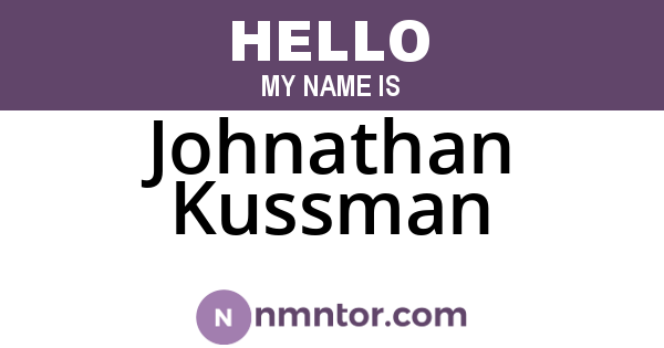 Johnathan Kussman