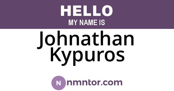 Johnathan Kypuros