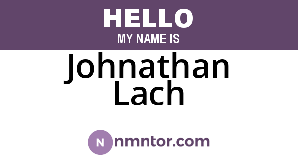 Johnathan Lach