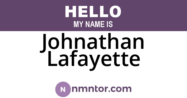 Johnathan Lafayette