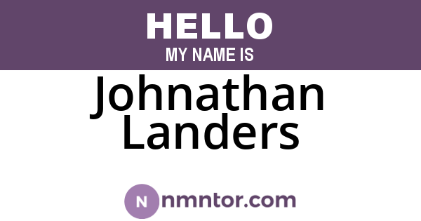 Johnathan Landers
