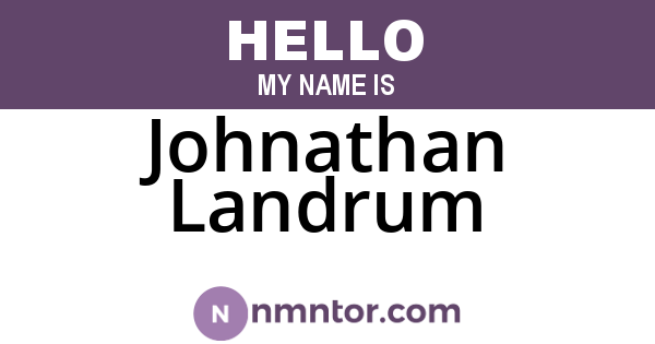 Johnathan Landrum