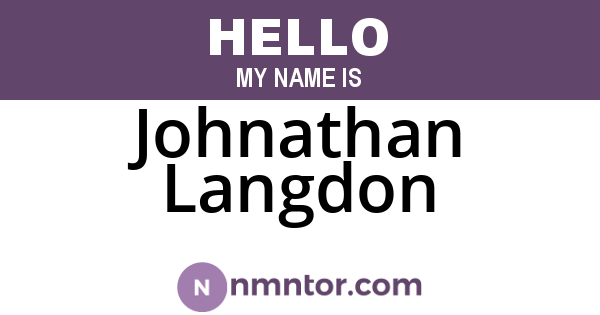 Johnathan Langdon