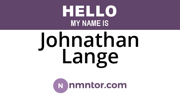 Johnathan Lange