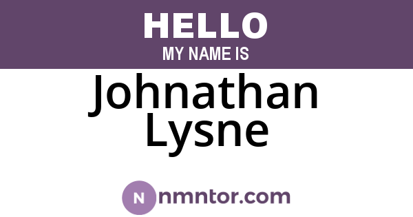 Johnathan Lysne