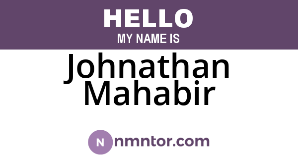 Johnathan Mahabir