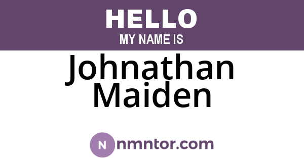 Johnathan Maiden