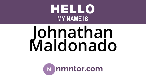 Johnathan Maldonado