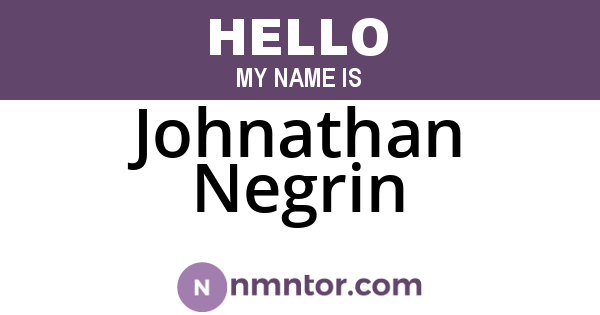 Johnathan Negrin