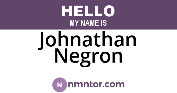 Johnathan Negron