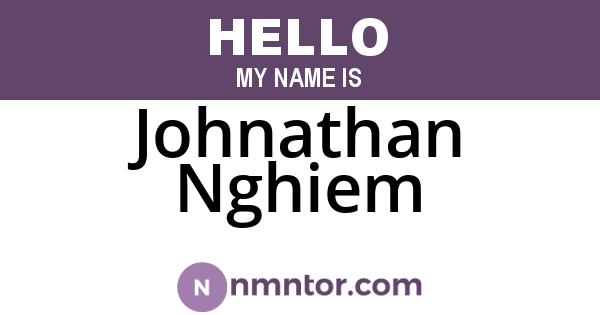 Johnathan Nghiem