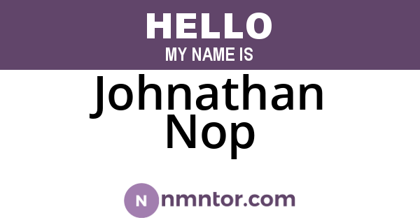 Johnathan Nop