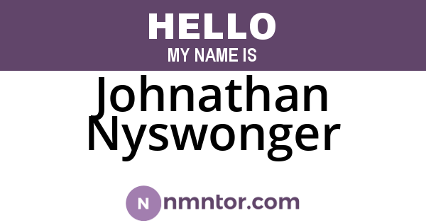 Johnathan Nyswonger