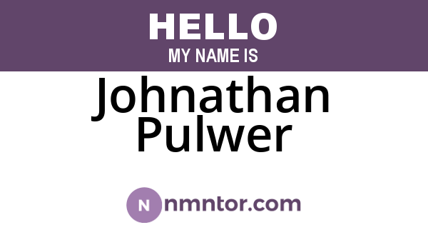 Johnathan Pulwer