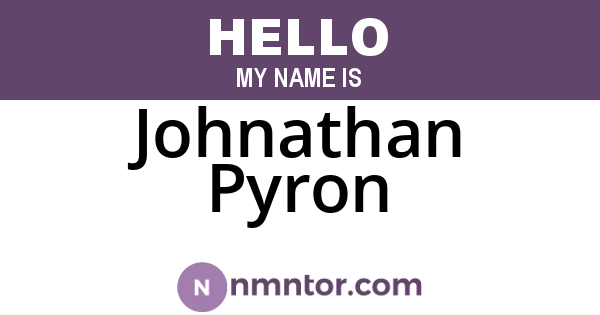 Johnathan Pyron
