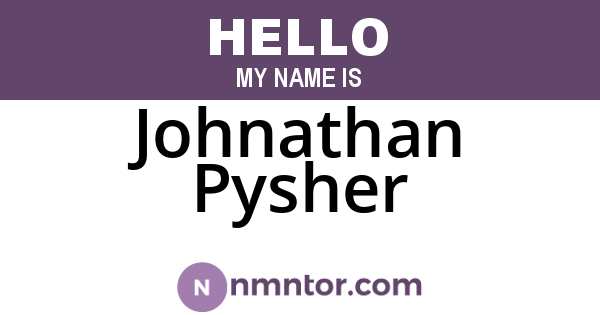Johnathan Pysher