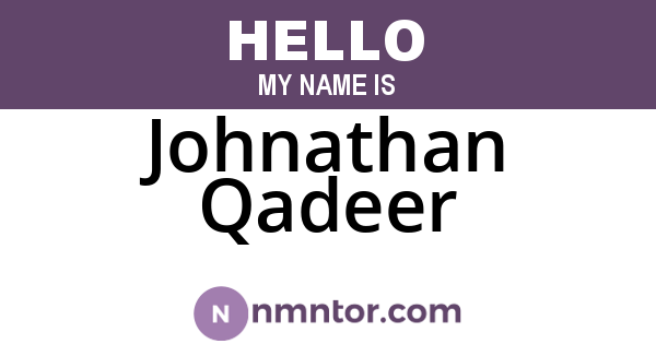 Johnathan Qadeer