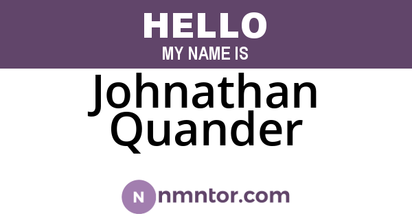 Johnathan Quander