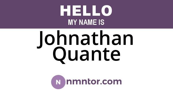 Johnathan Quante
