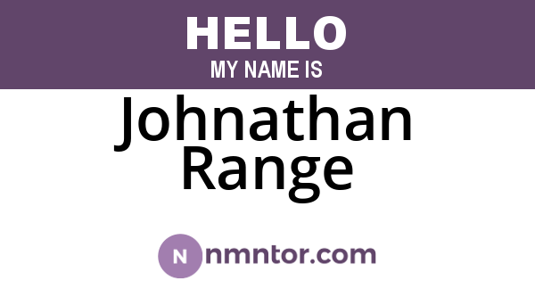 Johnathan Range