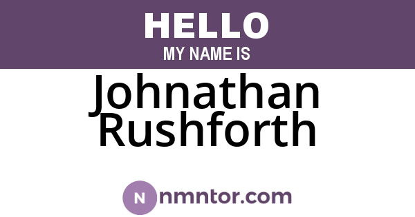 Johnathan Rushforth
