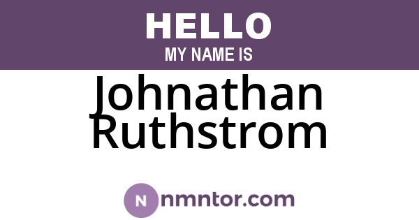 Johnathan Ruthstrom