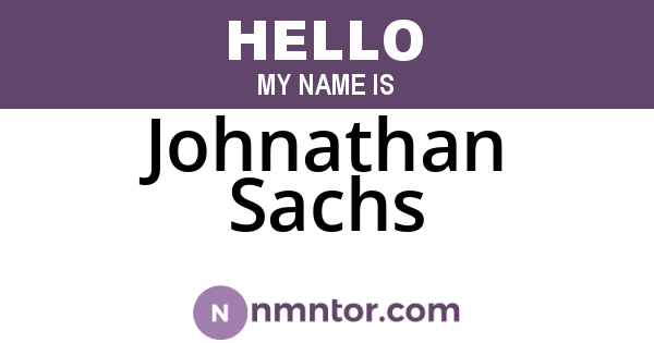 Johnathan Sachs