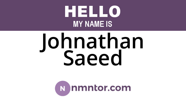 Johnathan Saeed