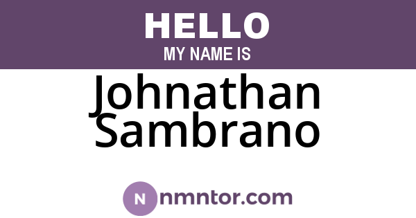 Johnathan Sambrano