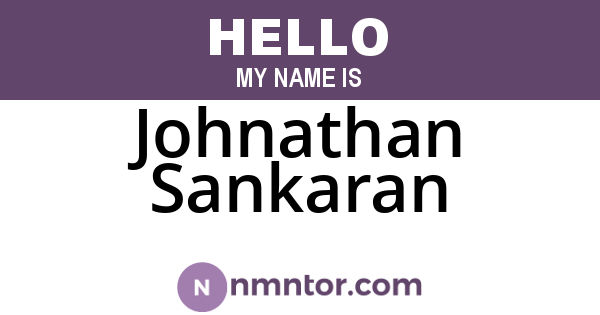 Johnathan Sankaran